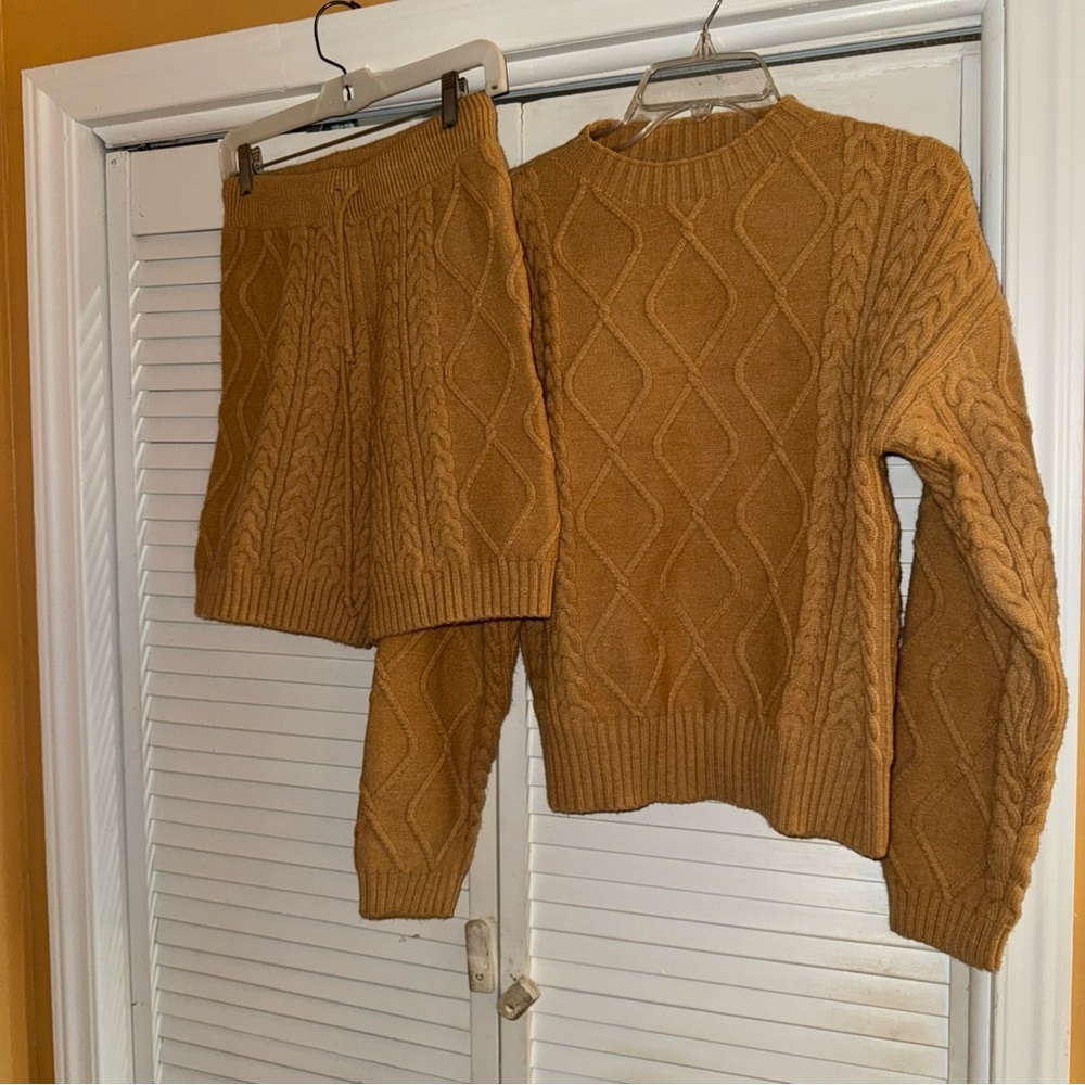 Nasty Gal mustard yellow Cable Knit Sweater